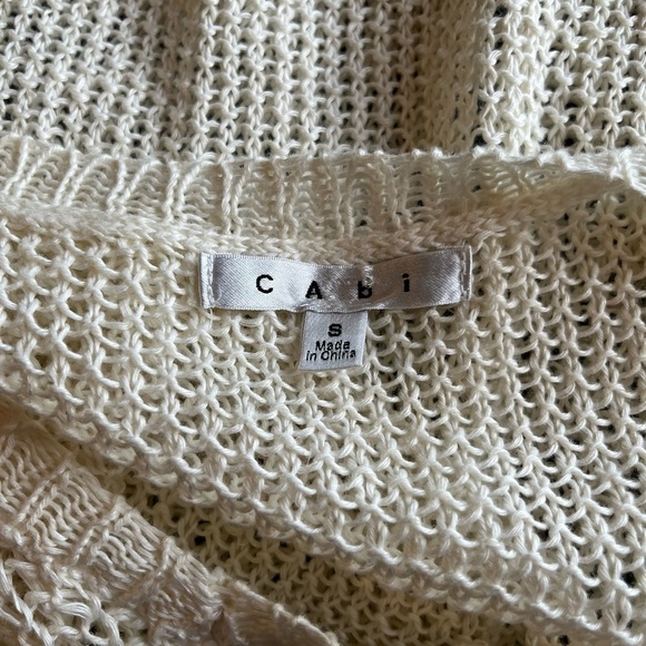 Cabi Linen Crochet Knit Sleeveless Tank Ivory Boho Beach Top Size S - Picture 8 of 9